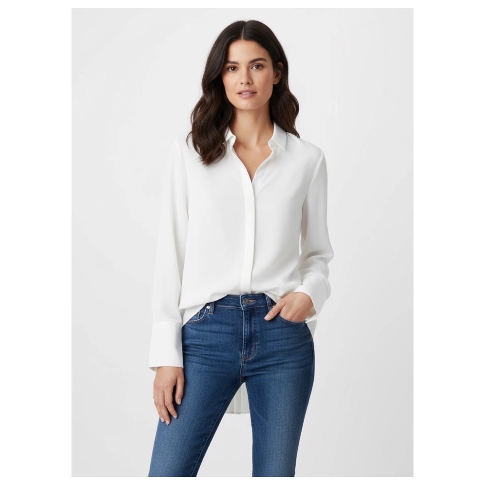 Banana Republic Multilayer White Blouse | S